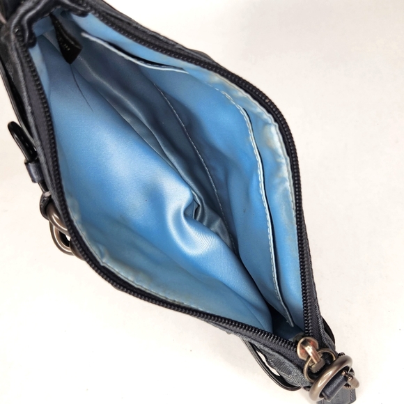 Vintage Coach Monogram Wristlet Clutch Purse Charcoal Grey - Picture 2 of 3